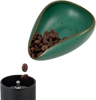watchget Coffee Beans Dosing Cup Coffee Dosing Tray Ceramic Dose Vessel Loose Leaf Tea Vessel Single Dose Measuring Tray, Dark Green