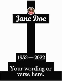 PK Décor Grave Markers For Cemetery for Humans - Cross Memorial Marker - Personalized Sympathy Gifts for Loss of Loved One - Metal ACM Art Cross Stake for Yard (Cross 9)