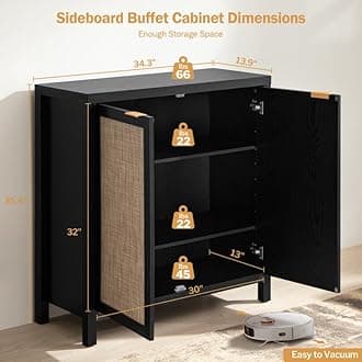 Solid Sheesham Wood Sideboard and Cabinets Wooden Chest of Drawer (Ryan, Walnut Finish)