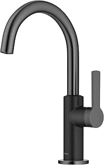 Oletto Single Handle Kitchen Bar Faucet in Matte Black/Spot Free Black Stainless, KPF-2822MBSFSB