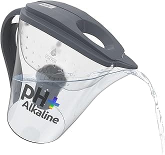 Invigorated Water pH Restore Alkaline Water Pitcher - Multi-Stage Filtration System – Long Lasting Jug for High pH Pure Drinking Water - 3.5 L/118 Oz - Grey