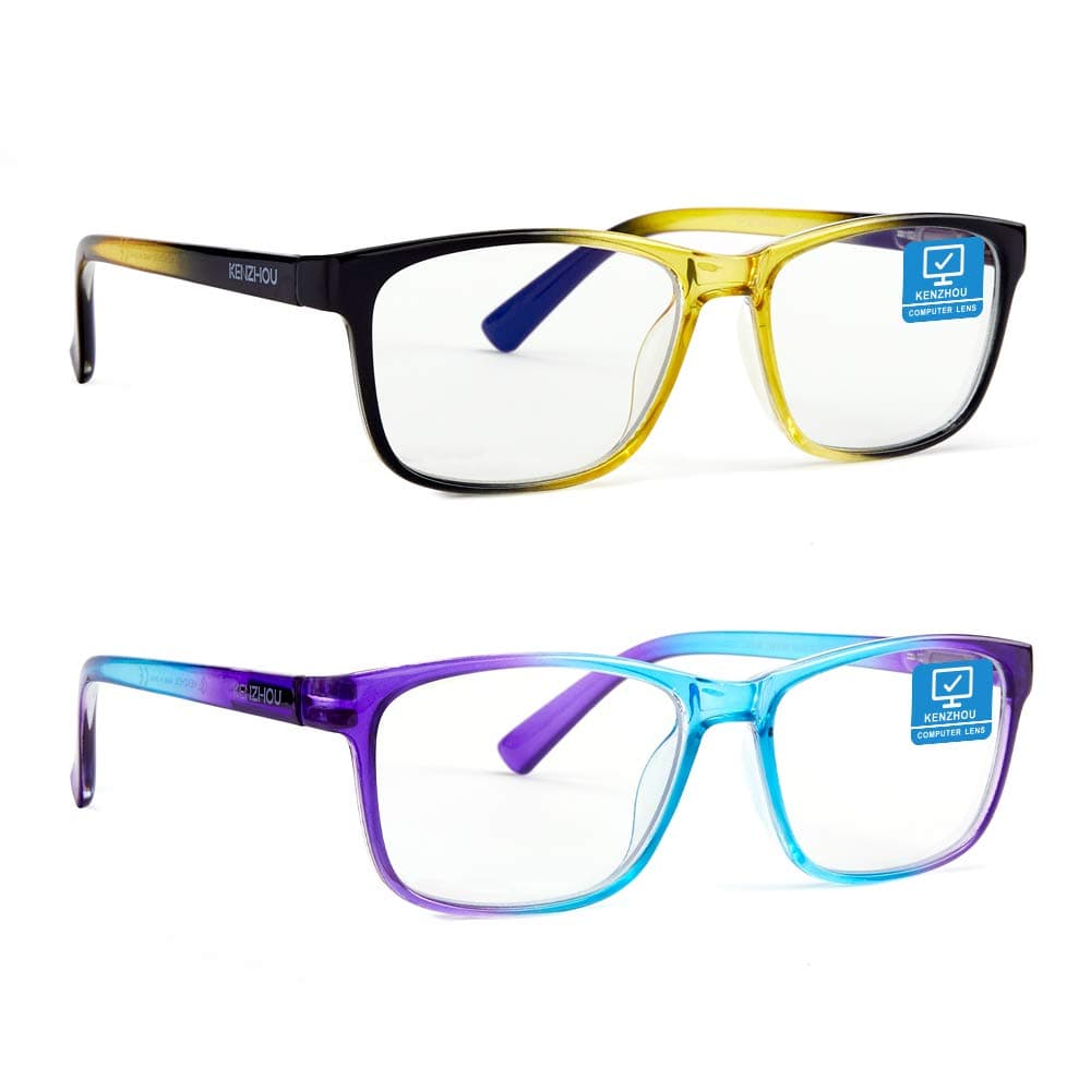 Reading Glasses Blue Light Blocking, Spring Hinge Stylish Computer Readers, Filter UV/Glare For Women/Men
