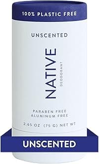 NativePlastic Free Deodorant | Natural Deodorant for Women and Men, Aluminum Free with Baking Soda, Probiotics, Coconut Oil and Shea Butter | Unscented