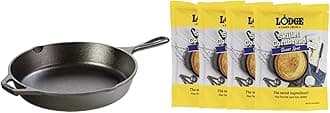 Bundle of Lodge 10.25 Inch Cast Iron Pre-Seasoned Skillet + Lodge Cast Iron Skillet Cornbread 16 oz (4 Pack) - Sweet Spot