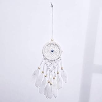 Dream Catchers for Cars |Car Hanging Decorative Showpiece| Rear View Mirror Hanging Decoration Accessories Gift for Friends| Size -8x1x25cm (White Color)