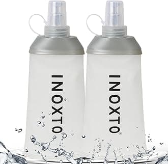 INOXTO Soft Flask,Collapsible Soft Water Bottles for Hydration Vests and Running Packs, Soft Flask Running Bottles for Hiking Cycling(250/500 ml) (2 PCS BIG)