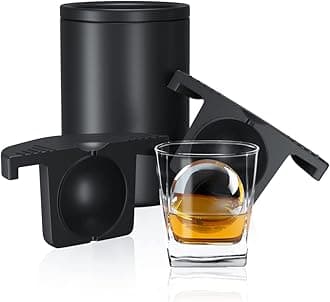 TINANA Clear Ice Ball Maker, 2.5” Clear Ice Cube Tray Make 1 Large Sphere Ice Balls, Crystal Clear Ice Cube Maker for Whiskey, Cocktails & Bourbon, Gifts for Men