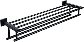 Alise Towel Rack for Bathroom Wall Mount,Double Towel Bars for Bathroom,28 Inch Bathroom Towel Holder Double Towel Bars with Shelf,SUS304 Stainless Steel Towel Hanger for Bathroom Walls,Matte Black