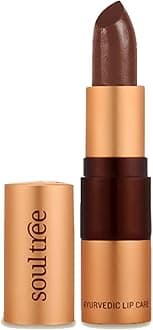 SoulTree Ayurvedic Lipstick | Creamy Cacao 815 | Creamy Texture | Enriched with Organic Ghee & Almond Oil | Moistured & Nourished Lips | 4gm
