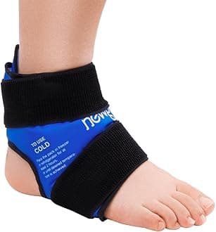 – NEWGO Ankle Ice Pack for Swelling, Reusable Gel Ice Pack for Foot Ankle Heel, Hot Cold Compress Therapy for Achilles Tendonitis, Sprained Ankles (Dark Blue)