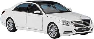 WHYMIRRJ Diecast 1:24 For Mercedes Benz S500 Scale Alloy Car Models Simulation Pre-built Vehicle Model Collection Souvenirs Present(White)
