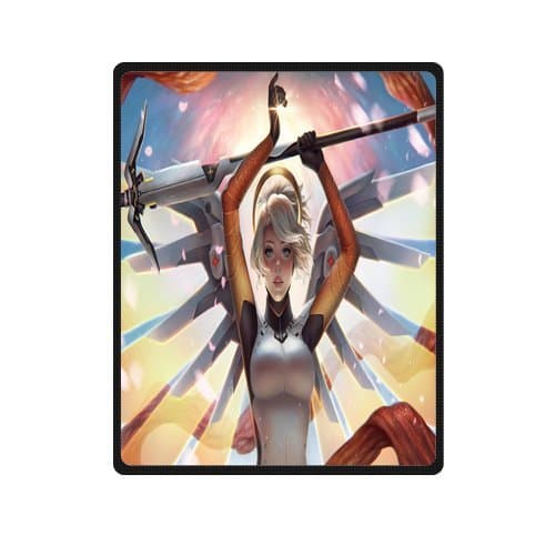 Mercy Heroes Overwatch Custom Super Warm Bed/Couch Blanket Soft Throw Travel Blankets Fleece Blanket 40"x50"