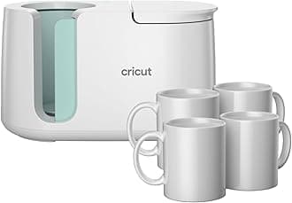 Cricut Mug Press + 4 Blank Mugs (12oz Each)