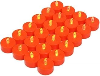 Battery Operated LED Tea Lights:24 Pack Flameless Votive Candles Lamp Realistic and Bright Flickering Long Lasting 150Hours for Wedding Holiday Party Home Decoration (24 Pack Orange)