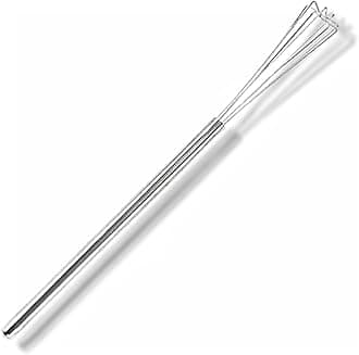 Rattleware 10.5” Long-Handle Silver Espresso Whisk - Perfect Coffee Distribution, Stainless-Steel Triangular Design, Ideal for Commercial & Home Use