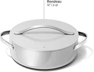 Caraway Rondeau - 6 Qt Non-Stick Pan with Lid - Free From Forever Chemicals - Perfect for Searing, Braising, & Roasting - Gray