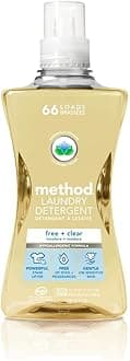 Method Concentrated Laundry Detergent, Free + Clear, 53.5 Fl Oz (Pack of 4), 66 Loads