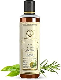 Khadi Natural Herbal Ayurvedic Rosemary and Henna Hair Oil (210 ml) multi