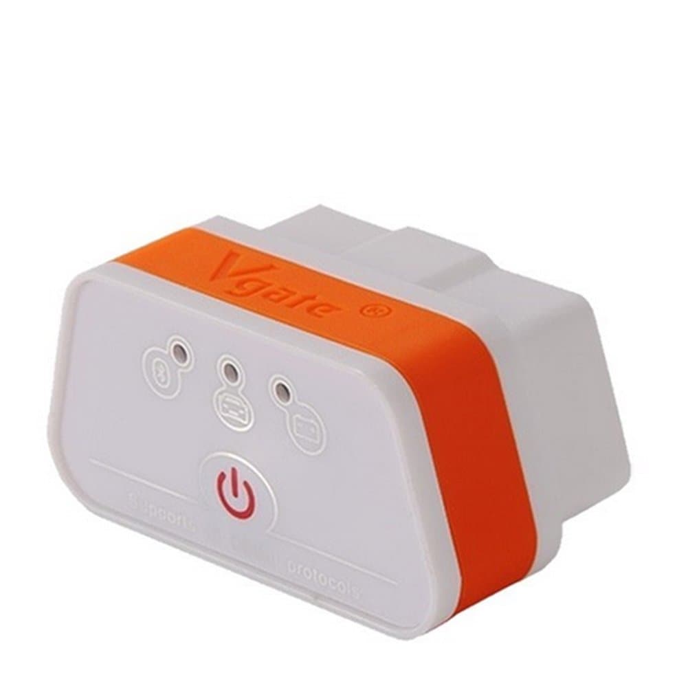 Vgate iCar2 Bluetooth OBD II (ARM Based) Auto Diagnostic Tool with Power Switch for Android Devices (White-Orange)