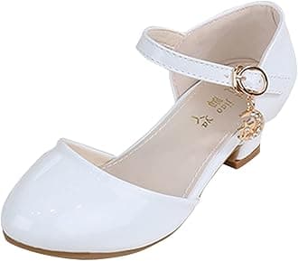 Girls Dress Shoes Wedding Party Heel Mary Jane Princess Flower Shoes Crystal Shoes (Little Kid/Big Kid)