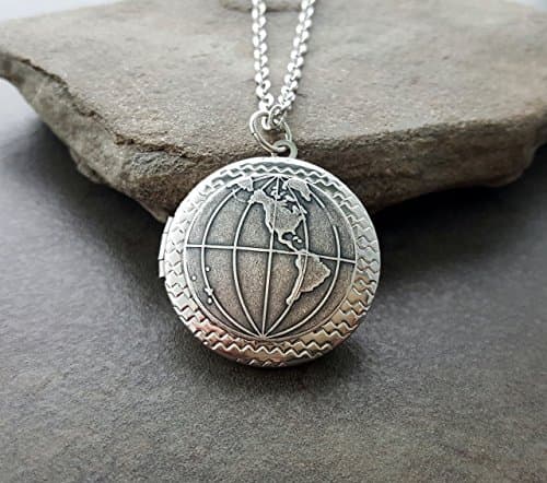 Handmade Silver Globe Locket Necklace