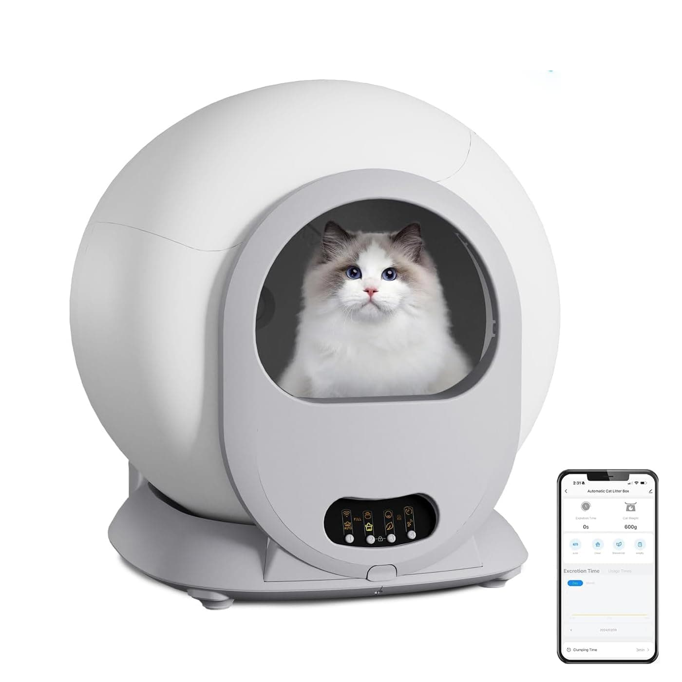 Self Cleaning Cat Litter Box,Automatic Litter Box for Multiple Cats with App Control Odor Removal,Cat Litter Box Automatic Cleaning
