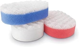 ELUTO Bath Massage Sponge for Adults - Exfoliating Body Shower Scrubber - Doubled sided exfloating massage sponge- Family Pack of 3