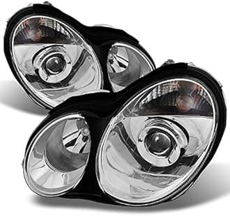 For Mercedes Benz W203 C-Class 4Dr Sedan Wagon Halogen Type Projector Headlights Replacement Pair