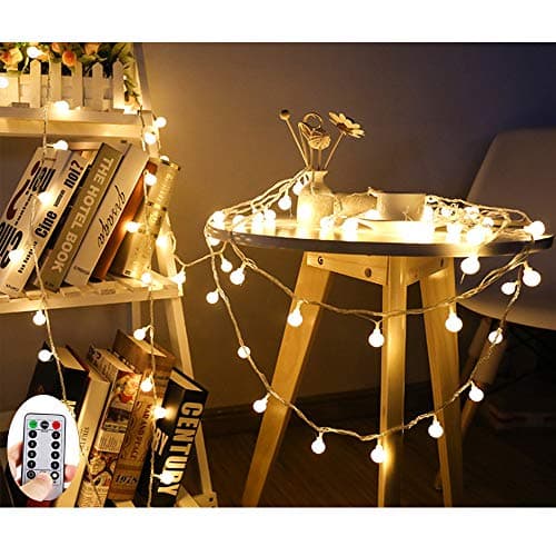 Elite Choices 50 LED Warm White Globe String Lights with Remote, 26 Feet Battery Operated Fairy Starry Lights Decorating for Home Patio Party Garden Festival Christmas Wedding Indoor and Outdoor …