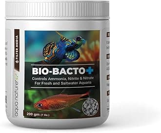 AquaNature® Bio- Bacto+ Biological Filter Media Controls Ammonia, Nitrite & Nitrate for Fresh & Saltwater Aquaria (200g)