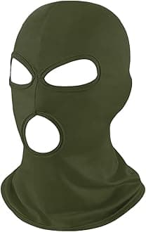 3 Hole Black Balaclava Ski Mask, Thin Full Face Mask for Men Women Motorcycle Bike Hunting Cycling Cap Ski