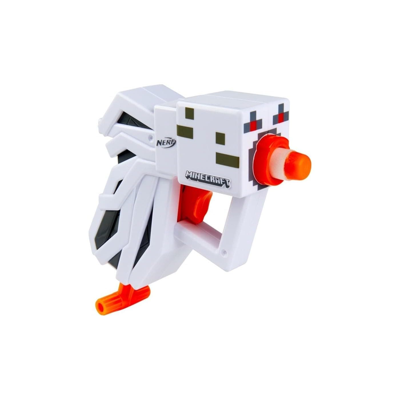 MicroShots Minecraft Ghast Mini Blaster, Minecraft Ghast Mob Design, Includes 2 Official Nerf Elite Darts, Pull-Down Priming Handle, Multicolor