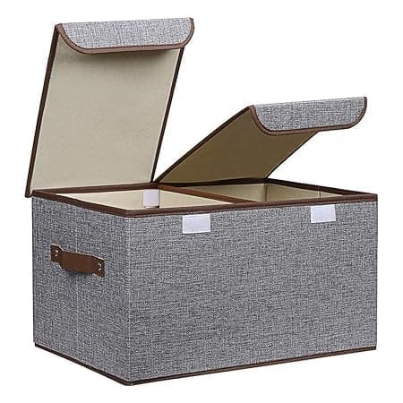 VEDHAK Large Foldable Rectangular Stackable Storage Bins/Closet Organizer with Handle Divider,Wardrobe, Books, Toys, and Other Supplies with Lid.(multicolor)