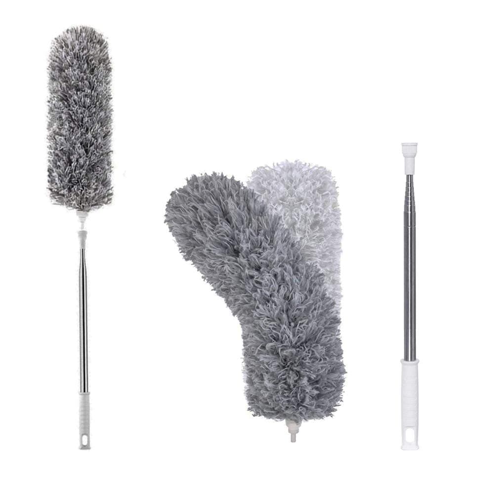 FXCIST Feather Duster Extendable Microfiber Duste Long Extension Pole Scratch Resistant Cover Washable Cleaning High Ceiling Fans Blinds Cobweb