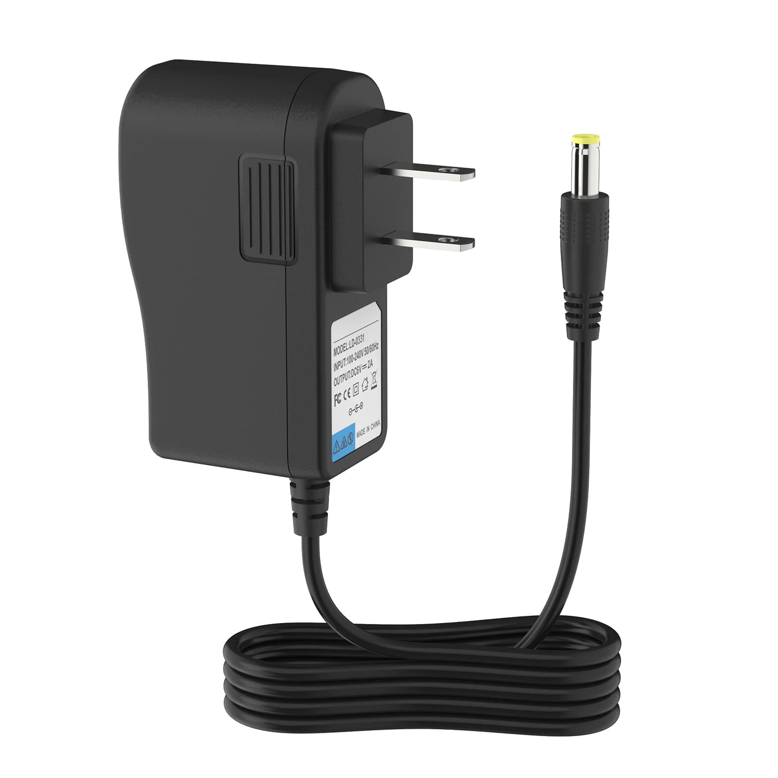 6V AC Power Adapter for iTouchless Automatic Sensor Trash Cans 2.5 to 23 Gallon, 6.4Ft Long Power Cord Supply, for iTouchless Trash Can Parts, 13 Gallon Trash Can Ac Adapter Power Cord