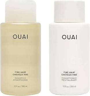 - OUAI Fine Shampoo and Conditioner Set - Sulfate Free Shampoo and Conditioner for Women & Men - Made with Keratin, Marshmallow Root, Shea Butter & Avocado Oil - Free of Parabens & Phthalates (10 Fl Oz)