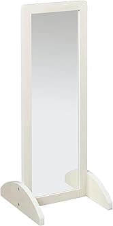 Toddler Wooden Single-Sided Bi-Directional Mirror, Kids Furniture, White Wash
