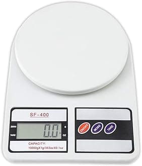 Btag SF-400 Digital Kitchen Weighing Scale | 10Kg x 1g Precision | 1 year (6+6 months) warranty | Food Scale with LCD Display for Cooking, Baking, Meal Prep & Healthy Diet | (White)