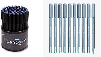Pentonic Linc LNPTP50AS Ball Point Pen - Pack of 50 (Multicolour) & LINC Frost Ball Point Pen (0.7mm, Blue Ink, Pack of 10 x 3)