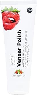 Whites Beaconsfield Veneer & Composite Whitening Polish – Professional Toothpaste for Veneers, Bonding, Crowns, Implants, Bridges & Natural Teeth – Effective Stain Remover – Vegan (Strawberry Mint)