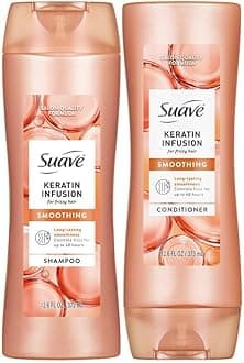 Shampoo and Conditioner Set, Keratin Infusion, Smoothing – Keratin Hair Treatment & Detangler, 48H Frizz Control, Anti-Frizz Hair Products, 12.6 Oz Ea (2 Piece Set)