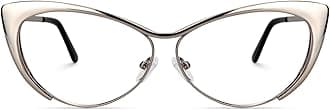 Zeelool Oversized Cat Eye Blue Light Blocking Glasses for Women Metal Eyewear Ellen VFM0176