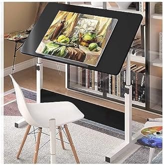 Artist Drafting Table - Tilting Height Adjustable Desk for Studio, Art Craft, Writing, and Study - Wooden Workstation