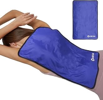 Extra Large Ice Pack for Injuries Reusable, Physical Therapy Cold Pack w/2 Straps for Full Back Knee Pain Relief, Hot Cold Compress Gel Ice Wrap for Swelling, Bruises, Large Ice Pad 23.2" x 14.5" Blue