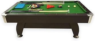 SIMBASHOPPING 7 Foot Pool Table Modern Billiard Table with Green Felt, Ball Return and Accessories - Green Season