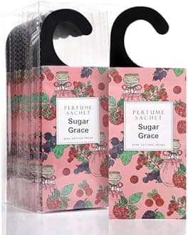 ROSE COTTAGE Large 12 Packs Sugar Grace Hanging Closet Deodorizer Air Freshener Long Lasting Scented Sachets Smell Goods for House