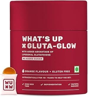 What's Up Wellness Gluta-Glow Gummies | Liposomal Glutathione with Vitamin C for Radiant Skin Tone | Depigmentation | Detoxification | 15 Days | Men & Women | No Added Sugar