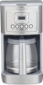 Cuisinart DCC-3200 Programmable Coffeemaker with Glass Carafe and Stainless Steel Handle, 14 Cup, Light Grey