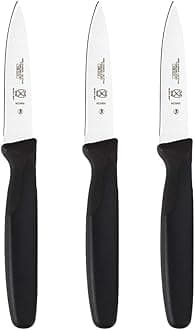 Mercer Culinary M23903 Millennia 3-Inch Slim Paring Knives (3-Pack), Black