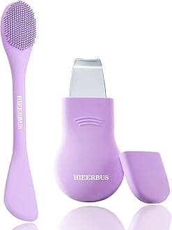 Blackhead Remover Tool,Silicone Face Scrubber, 2 in 1 Nose Pore Brush Scraper for Deep Cleansing,Face Skin Spatula, Nose Black Head Remover, Pore Cleaner Skin Care Tool for Men Women (Purple)